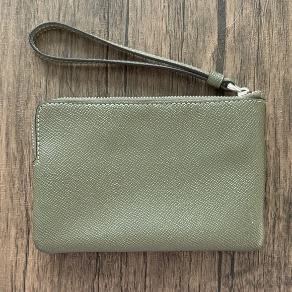Coach Sage Green Leather Wristlet - Picture 2 of 3